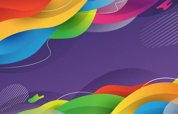 Colorful Abstract Wavy Overlaping Background