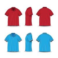 Various Realistic 3D Polo Shirt Template vector