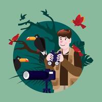 Bird Watcher Concept vector