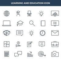 learning and education icon set vector