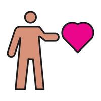 person give a love icon vector