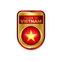 Made in Vietnam label vector illustration, design of flag badge sign sticker for product media promotion