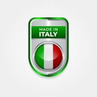Made in Italy label vector illustration, design of flag badge sign sticker for product media promotion