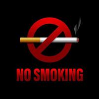 No smoking sign vector design, template warning of no smoking area sticker easy to print