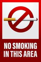 diseño de vector de señal de no fumar, advertencia de plantilla de etiqueta de área de no fumar fácil de imprimir
