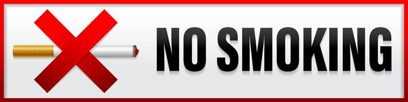 No smoking sign vector design, template warning of no smoking area sticker easy to print