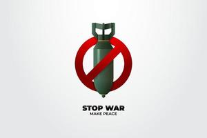 Stop war make peace vector poster design, minimalist design illustration banner