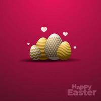 Happy easter vector banner, template of easter egg illustration design for gift card or background