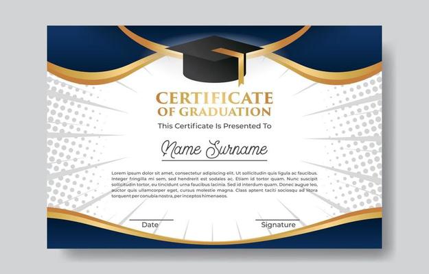 Certificate of Graduation Template with Toga Hat