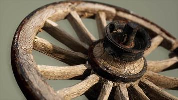 Handmade rustic vintage wooden wheel used in medieval wagons video