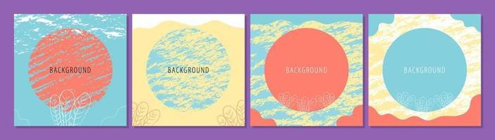 Hand Drawn Abstract Design Background. Social Media Template vector