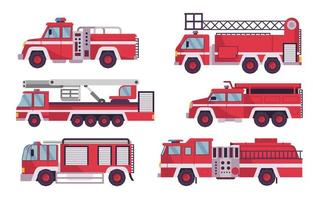 conjunto de variaciones de camiones de bomberos vector