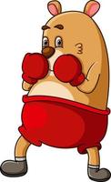 The strong wombat playing the boxing and ready for fight vector