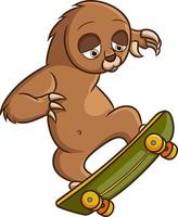 The cool loris is playing skateboard with its tricks vector