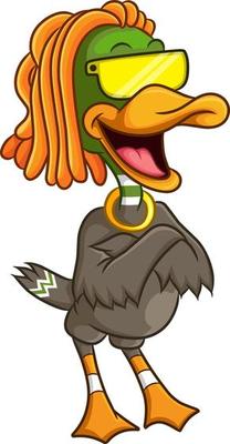 The cool duck is styling like a rapper and wearing sunglasses