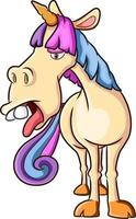 el unicornio perezoso dando la expresión fea con la lengua fuera