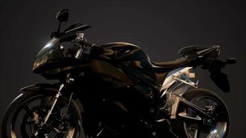 moto sport bike in dark studio with bright lights video