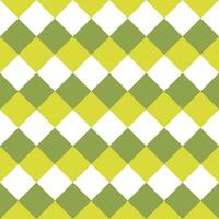 Three-color seamless checkerboard background in lime green tones. vector