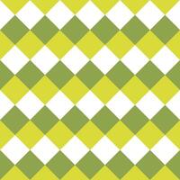 Three-color seamless checkerboard background in lime green tones. vector