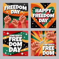 Juneteenth Freedom Day Banner Set Template vector