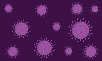 Illustration of the purple virus. Corona virus COVID-19 microscopic virus. Omicron virus vector