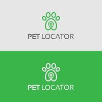 logotipo de ubicación de mascotas, vector de tienda de mascotas en eps-10