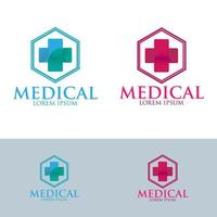 Medical logo design template 4 color variation's vector template design