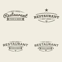 Restaurant logos templates set vector illustration good for food and drink badge