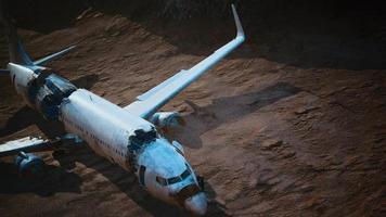 abandoned crushed plane in desert video