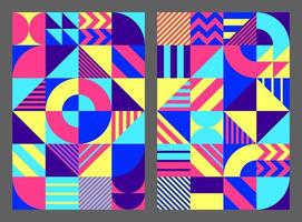 Abstract Pattern Bauhaus Style Colorful vector