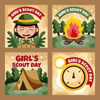 Girl Scout Day Social Media Template vector