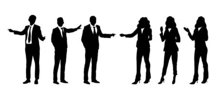 Business People Silhouettes Presentation Character Collection vector