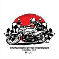 VINTAGE CAFERACER ILLUSTRATION 1, READY FORMAT EPS 10.eps vector