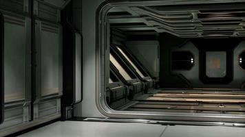 realistisk futuristisk sci-fi rymdskeppskorridor video