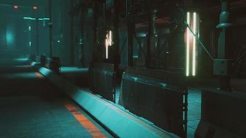 luzes de neon da cidade futurista de ficção científica