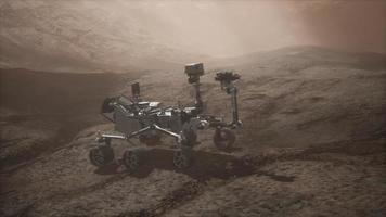 Curiosity Mars Rover exploring the surface of red planet video