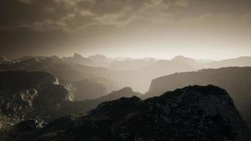 Dramatic sky over steps in a mountain. video