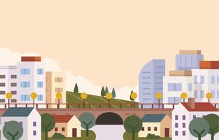 Cityscape Background With Building And House vector