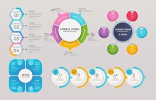 Set of Circular Step Template For Infographic vector