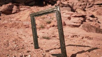 Very old wooden frame in Grand Canyon video