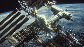 International Space Station. Elements of this image furnished by NASA video