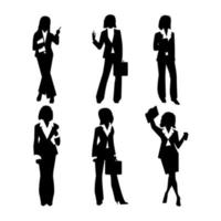 Business People Holding Item Silouette Concept vector