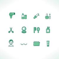 Womens Beauty Products Icon Set vector