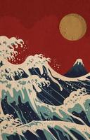 Japanese Wave Concept vector