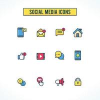 Social Media Reaction Colorful Icons vector