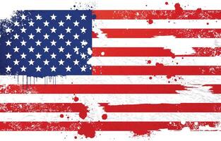 American Flag With Grunge Effect vector
