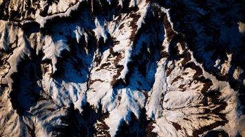 Aerial view of snow mountain range landscape