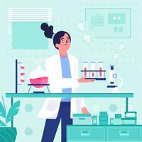 Lab Scientist Working On Beauty Formula Concept vector