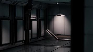 Clean sterile futuristic science fiction interior of a laboratory or spaceship video