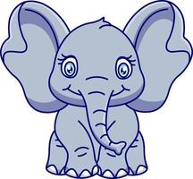 Cartoon cute elephant sitting. Elephant mascot cartoon character vector